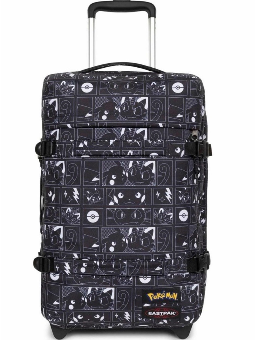 Eastpak Pokémon Pattern Rolling Suitcase luggage pikachu meowth 20” carryon blk
